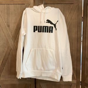 White Puma pullover hooded sweatshirt hoodie small